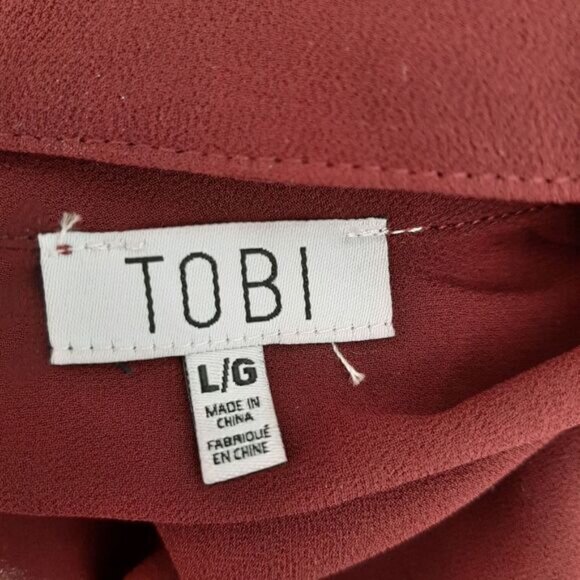 TOBI Wrap Tie Crop Top Semi-Sheer Lightweight Triangle Cut-Out Blouse Sz L - Picture 15 of 16